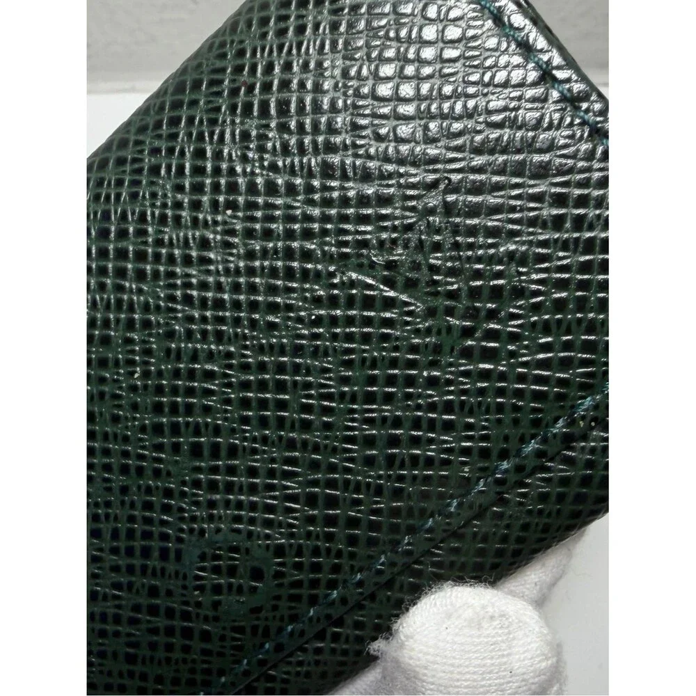 Louis Vuitton Green Taiga Leather Key Cles with Dust Bag